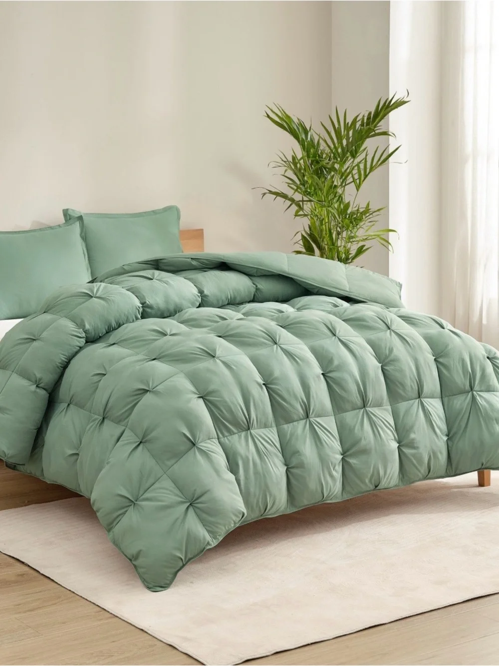 Tufted Sage Green Comforter Set - Plush All-Season Bedding